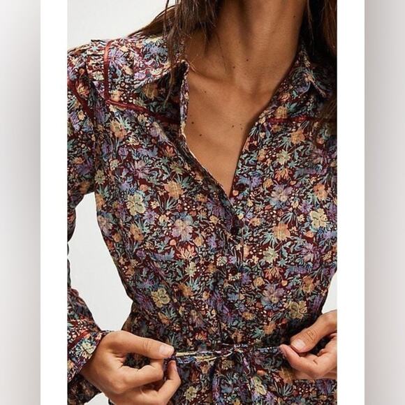 Free People Daybreak Printed Blouse Size Small - Picture 2 of 9